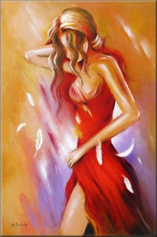 Erotic oil painting, hand-painted, original art Art of Seduction, Erotic Art