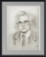 Portrait Walter Rincker, ehemaliger Bürgermeister, Bleistiftzeichnung