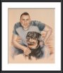 Portraits Mensch und Hund, Pastellmalerei